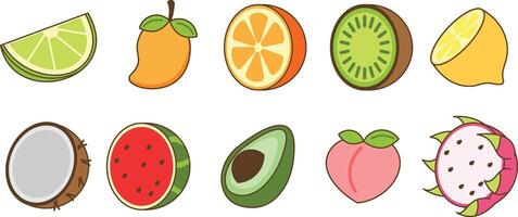 Collection Hand Drawn Fruit vector