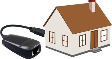 house with internet connection vector