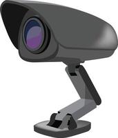 Security camera observing, monitoring, and recording on white background vector