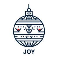 a Christmas ornament with a decorative pattern and the word JOY vector