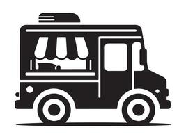 Icon of a Food Truck Isolated with White Background vector