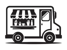 Food Truck Icon with Crisp White Background for Digital Use vector