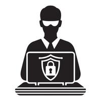 Digital Security Icon Displayed on Isolated White Background vector