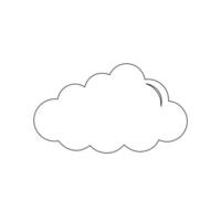 Minimalist Cloud Line Art on White Background Simple Design vector