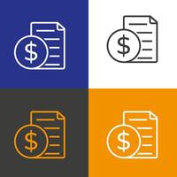 illustration of financial document icons with dollar symbol. Ideal for business, finance, and accounting themes vector