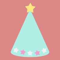illustration of party hat with stars on it vector