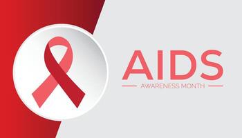 AIDS Awareness month is observed every year on December. Medical Healthcare Awareness concept. background, placard, banner template illustration design. vector