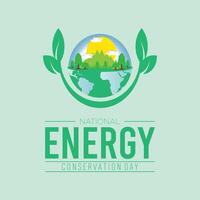 World energy conservation day is observed every year on December. Nature Awareness concept. background, placard, banner template illustration design. vector