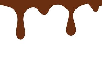 melted chocolate on a white background. abstract chocolate background. Flowing melted chocolate liquid cartoon vector