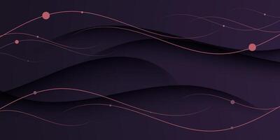 Dark purple dynamic abstract 3D background with shadow, blend wavy line, and simple design pattern. Creative premium gradient. smart design 3d cover of business design. vector