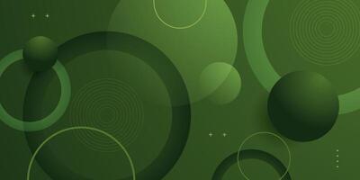 Abstract 3d background with green gradient color background. Simple circle pattern element. Cool design. vector