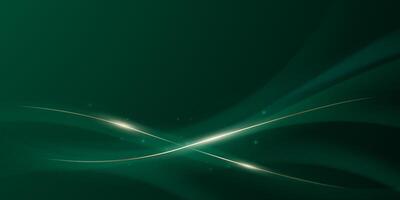 green abstract background design with elegant golden elements illustration vector