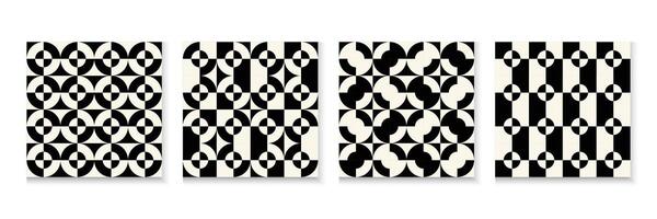Retro black and white geometric pattern background vector