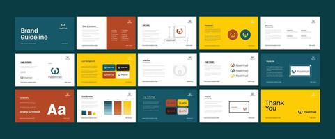 Minimal and simple Brand Guidelines design or Brand Strategy Guideline template. vector
