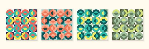 Creative and minimal retro pattern design or trendy Bauhaus pattern backgrounds, posters, covers vector