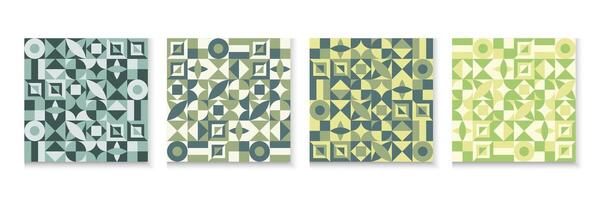 Bauhaus geometric pattern background carousel template. vector