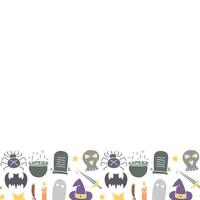 Halloween background with place for text. Cartoon Halloween frame vector
