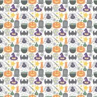 Seamless Halloween pattern. Doodle Halloween background vector