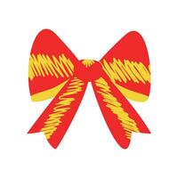 A textured retro ribbon or bow presented in a flat style vector