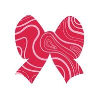 A flat-styled bow or ribbon with retro-textured patterns vector