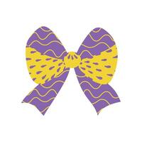 A ribbon or bow featuring weathered textures in a flat vintage design vector