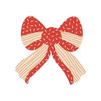 A bow or ribbon in a minimalist flat design with antique textures vector