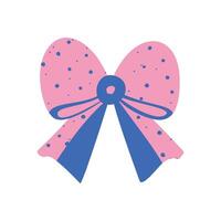 A bow or ribbon in a flat format, enhanced with a vintage texture vector
