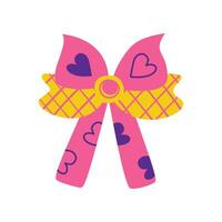 A flat ribbon or bow with detailed retro textures vector