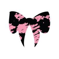 A flat bow or ribbon with subtle vintage-style textures vector