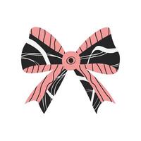 A ribbon or bow with a worn vintage texture in a flat style vector