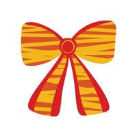 A retro-inspired textured ribbon or bow in a minimal flat style vector