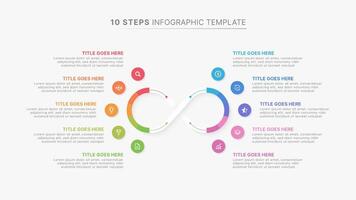 Circle Round Infographic Design Template with Ten Options vector