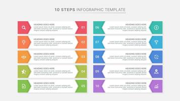 Modern Business Infographic Template Design with 10 Data Points vector