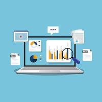 Improving ranking on search engine, Search engine traffic, Testing website SEO, flat design vector