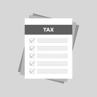 Tax paper form. Accounting, calculate budget concepts. Flat design vector