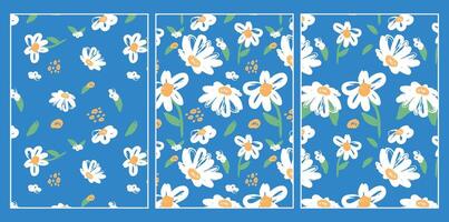A modern and trendy pattern featuring abstract chamomiles. The hand-drawn style. Perfect for adding a touch of nature to your home decor or digital projects. vector