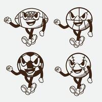 set of sport retro good for mascot retro, groovy retro, mascot character, etc vector