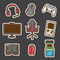 sets of gamer element good for sticker, pin, t shirt pattern and design vector