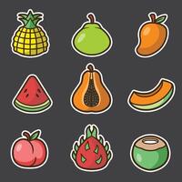 set of fruits good for sticker design, pattern design, element design, etc vector