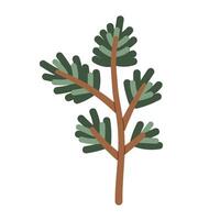 Minimalist Pine Branch Forest Icon vector