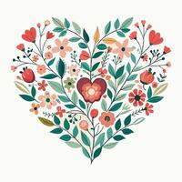 Seamless colorful floral pattern on white background vector