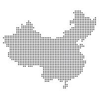 Dotted China Map Isolated Element vector