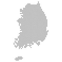 Dotted South Korea Map Isolated Element vector