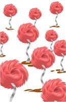 Beautiful of Pink Truffula trees pattern on white background vector