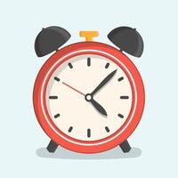 Red alarm clock, flat design vector