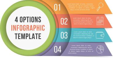 Infographic template with four steps or options, workflow, process diagram vector