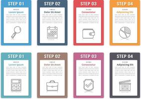 Set of infographic elements with numbers, line icons and place for your text, can be used as workflow, process, steps or options vector
