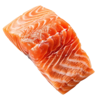 floating raw salmon fish meat isolate on transparency background png