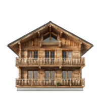 Chalet front view full length isolate on transparency background png