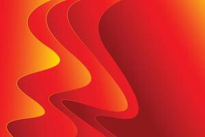 Abstract red and orange background with wavy lines vector